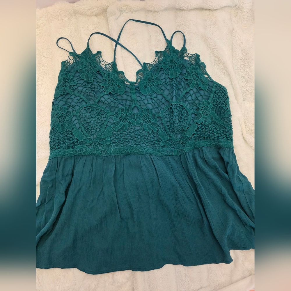 Maurices Teal Cross Strap Sleeveless Camisole